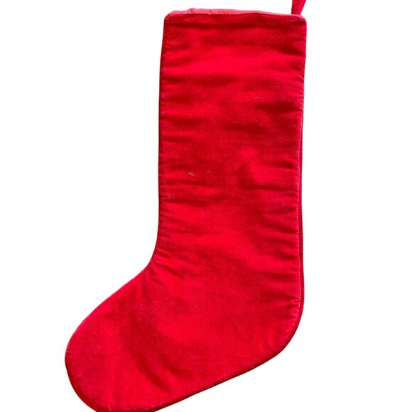 Santa Claus Christmas stocking Wool needlepoint velvet backed teddy bear holiday - Picture 5 of 7